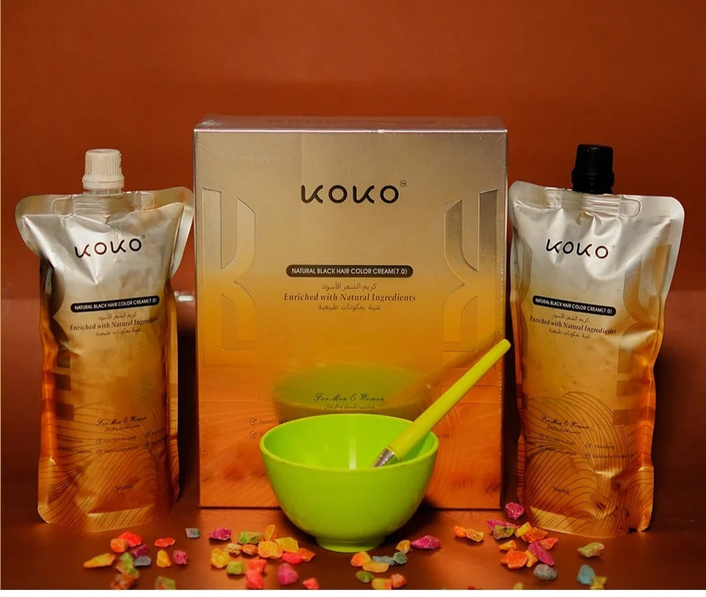 KOKO Natural Black Hair Color Enriched with Argan Oil-500ml x 2