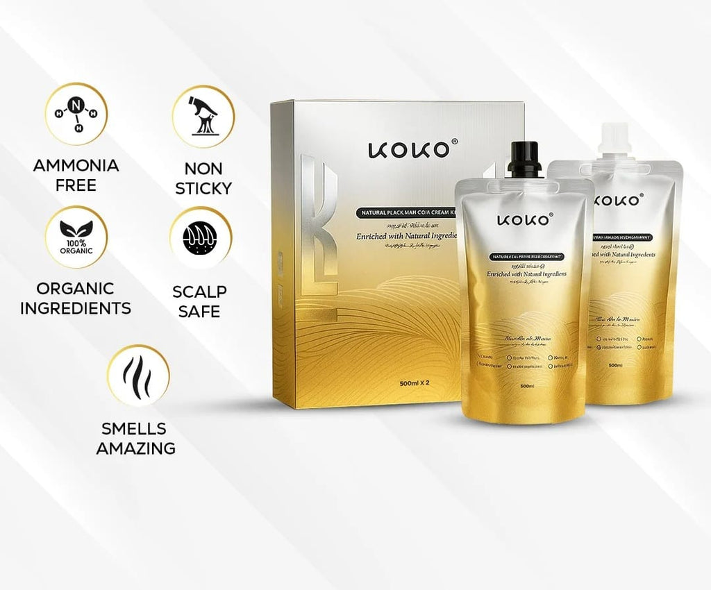 KOKO Natural Black Hair Color Enriched with Argan Oil-500ml x 2